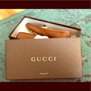 Gucci women’s brown leather loafers